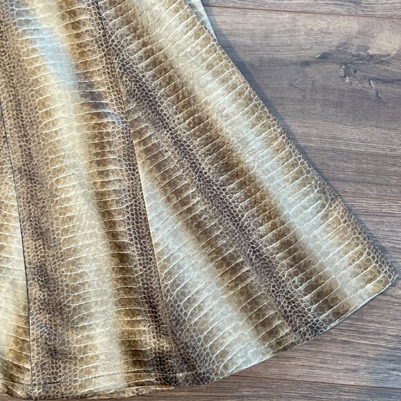 HELENA BERMAN LONDON FIT + FLARE SNAKE PRINT SATIN FEEL TRENCH COAT - Picture 11 of 14